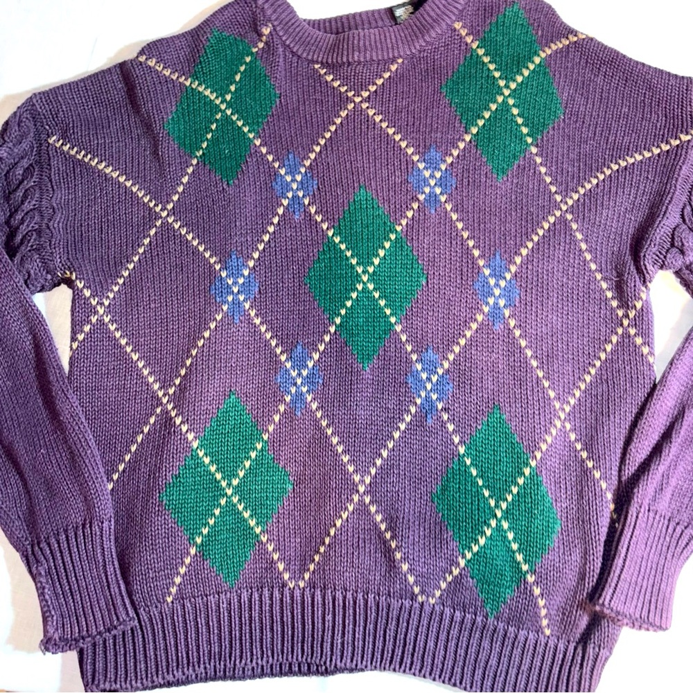 Vintage Structure Argyle Sweater size XL